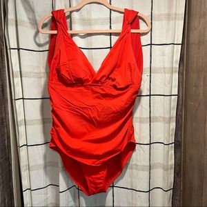 NEW Red Stomach Coverage Red One-Piece Bathing Suit